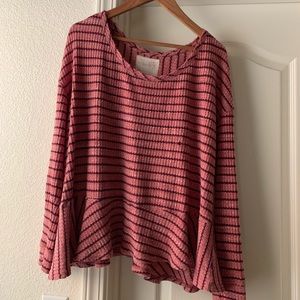Free People Long Sleeved Peplum Top